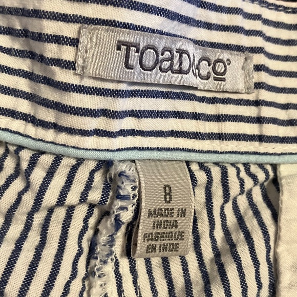 Toad&Co Navy and White Striped Women's Shorts - Picture 3 of 5